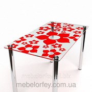Стеклянный обеденный стол Цветение-1 БЦ-Стол