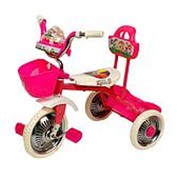 Велосипед 3-х колесный Чижик розовый без ручки со светом и звуком, металлические колеса фото