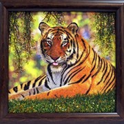Картина из янтаря Тигр №11 фото