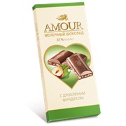 Шоколад AMOUR молочный с дробленым фундуком фото
