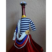 Аксельбант дембельский российский, 3 косы (белая,синия,красная) фото