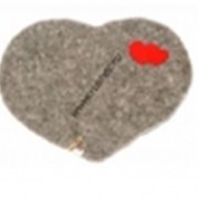 Коврик Сердечко серый фото