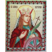 Икона “Святая Екатерина“, вышитая бисером фото