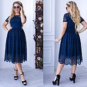 Платье женское с гипюром (8 цветов)- Синий ТК/-2105 фотография