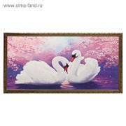 Гобеленовая картина “Лебеди“ 63*123 см рамка МИКС фото