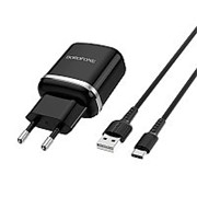 Зарядное уст-во с кабелем Borofone BA36A белый/черный 1.5A USB Single Port charger set (For Type-C) 1m фото