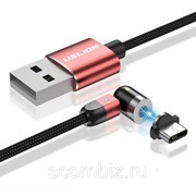 Магнитный USB-кабель 540 гр. с Type C-разъемом Uslion, 1 м, красный фотография