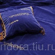 Покрывало VOLVO (2 подушки с вышивкой) синие Арт: pok_2pod_volvo_blue