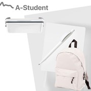 Набор подарочный A-STUDENT: бизнес-блокнот, ручка, ланчбокс, рюкзак фотография