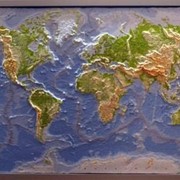 Карта мира рельефная в серебристой раме от Geo, Art. PhysMap фото