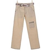Модные легкие брюки бежевого цвета с поясом 21