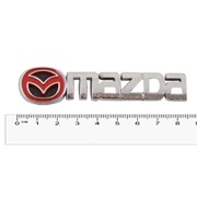Шильдик металлопластик SW “MAZDA“ + эмблема 85*20мм (скотч) фото