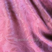 Портьерная ткань Блэкаут цвет бордово-красный растительный рисунок морозное утро