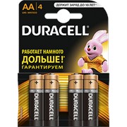 DURACELL Батарейки алкалиновые Basic AA 1.5V LR6, 4 шт/уп