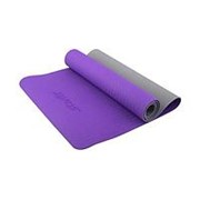 Коврик для йоги Starfit FM-201 (173x61x0,5 см) фиолетовый/серый фото
