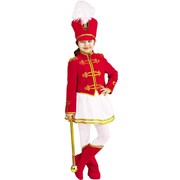 Карнавальный костюм для детей Пуговка Костюм на 9 мая мажоретка с кивером детский, 28 (110 см) фото