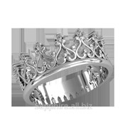 Серебряное кольцо Корона. фото