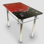 Стол обеденный “50Х50″ красный/серебро фото