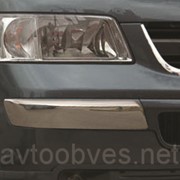 Накладка на передний бампер Volkswagen Т5 (фольксваген т5), Брови, нерж. фото
