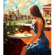 Пейзаж с видом Венеции, интерьерная картина лучший подарок. фото