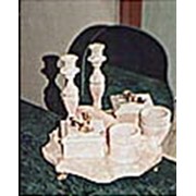 Сувениры из мрамора.Дамский туалетный прибор из мрамора РОЗА АВРОРА. фото