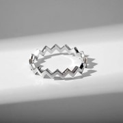 Кольцо 'Зигзаг' тренд, цвет серебро, безразмерное фото