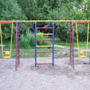 Качели детские двойные со шведской стенкой фото