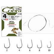 Крючки с поводком Cobra CARP 70cm, 0,20mm, разм.4, 10шт. фотография