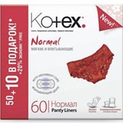 Ежедневные прокладки KOTEX Normal, 50+10шт