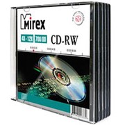 Компакт диск CD-RW 700мБ Mirex*4-12 тонкий-слим- перезаписываемый фото