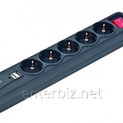 Сетевой фильтр EnerGenie SPG5-U-5 with USB Charger 5 розеток , 1,5 м, Black , код 50432 фотография