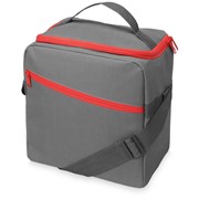 Изотермическая сумка-холодильник Classic c контрастной молнией, серый/красный фото