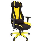 Компьютерное кресло Chairman game 14 чёрное/жёлтое фото