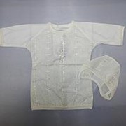 Набор для крещения рубашка и чепчик р.56см арт.224 фотография