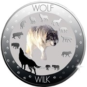 Волк Серебряная монета серии Символы природы фото