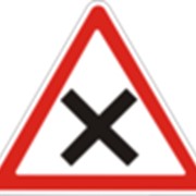Дорожный знак Пересечение равнозначных дорог 1.21 ДСТУ 4100-2002 фото