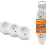 Удлинитель бытовой “Люкс“ УЛ3 3 гнезда, 3м, б/з, с з/ш, ПВС 2х0,75 мм2 10А/250В бело-серый TDM ELECTRIC SQ1303-0224 фото