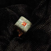 Кольцо, золото Au 585° пробы со вставками из драгоценных и полудрагоценных камней фото