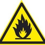 Знак Пожароопасно. Легковоспламеняющиеся материалы фотография