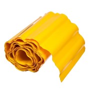 Лента бордюрная, 0.3 × 9 м, толщина 0.6 мм, гофра, пластиковая, жёлтая фотография