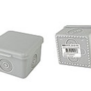 Распаячная коробка ОП 65х65х50мм, крышка, IP54, 4вх., без гермовводов, инд. штрихкод TDM фото