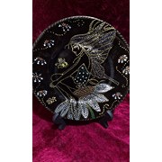 Декоративная тарелка “Цветочная фея“, ручная роспись. фото