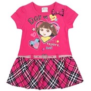 Одежда для девочек Wholesale Nova kids brand new 2014 summer baby girl dress cartoon characters Dora embroidery sale summer baby girl party dress, код 1860516907 фотография