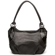 Красивая чёрная женская сумка из натуральной кожи фото