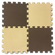 Мягкий пол из пазлов Бежево-коричневый 1кв.м, 16 деталей 25x25 (Экополимеры) фото