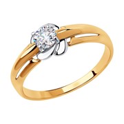 Золотое кольцо с фианитами SOKOLOV 018397 фотография