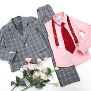 Костюм для мальчика “Оскар“, серая клетка фото