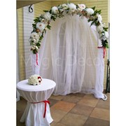 Свадебная арка, арка из цветов, белая, сиреневая арка для выездной церемонии, росписи фотография