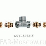 Тройник 1“ ВР с двумя концовками для металлопластиковых труб 32х3, хромированный, артикул FC 5461 1276275 фото