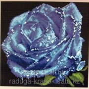 Картина стразами Синяя роза 32х31 см фотография
